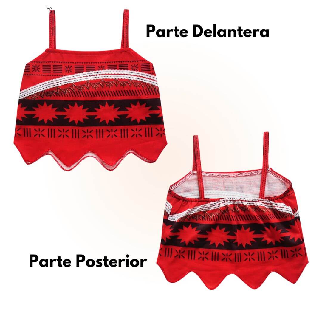 DISFRAZ ALGODÓN NIÑA ROJO MOANA VESTIDO - 4