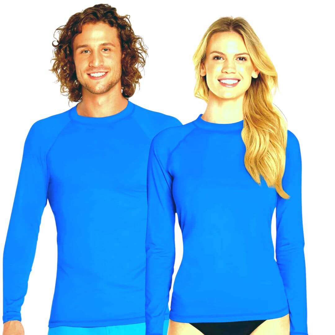 POLO LICRA UNISEX CELESTE NATACIÓN PROTECCION UV - 1