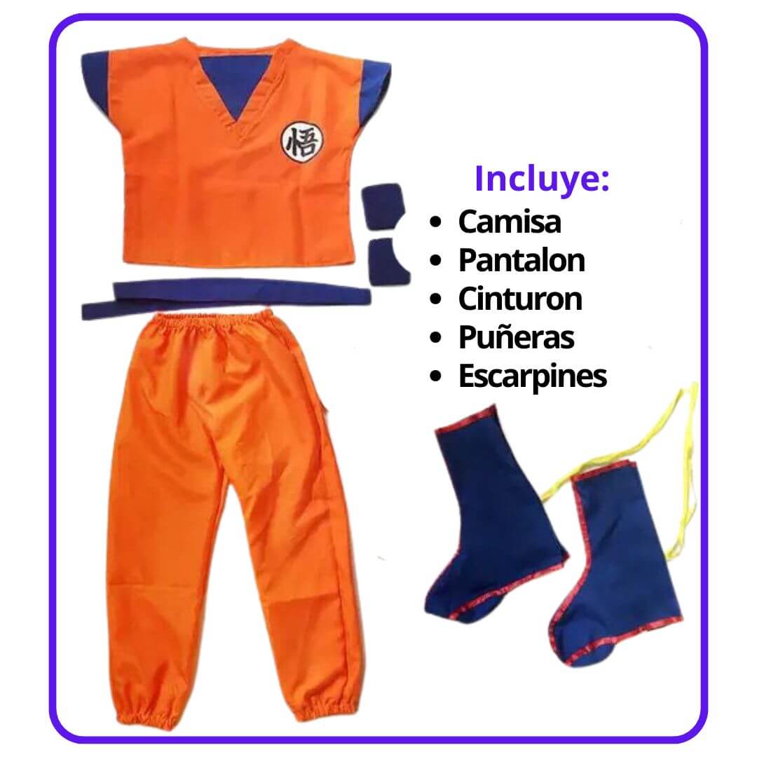 DISFRAZ GOKU DRAGON BALL Z PELUCHE - TALLAS 6 HASTA 16 - 4