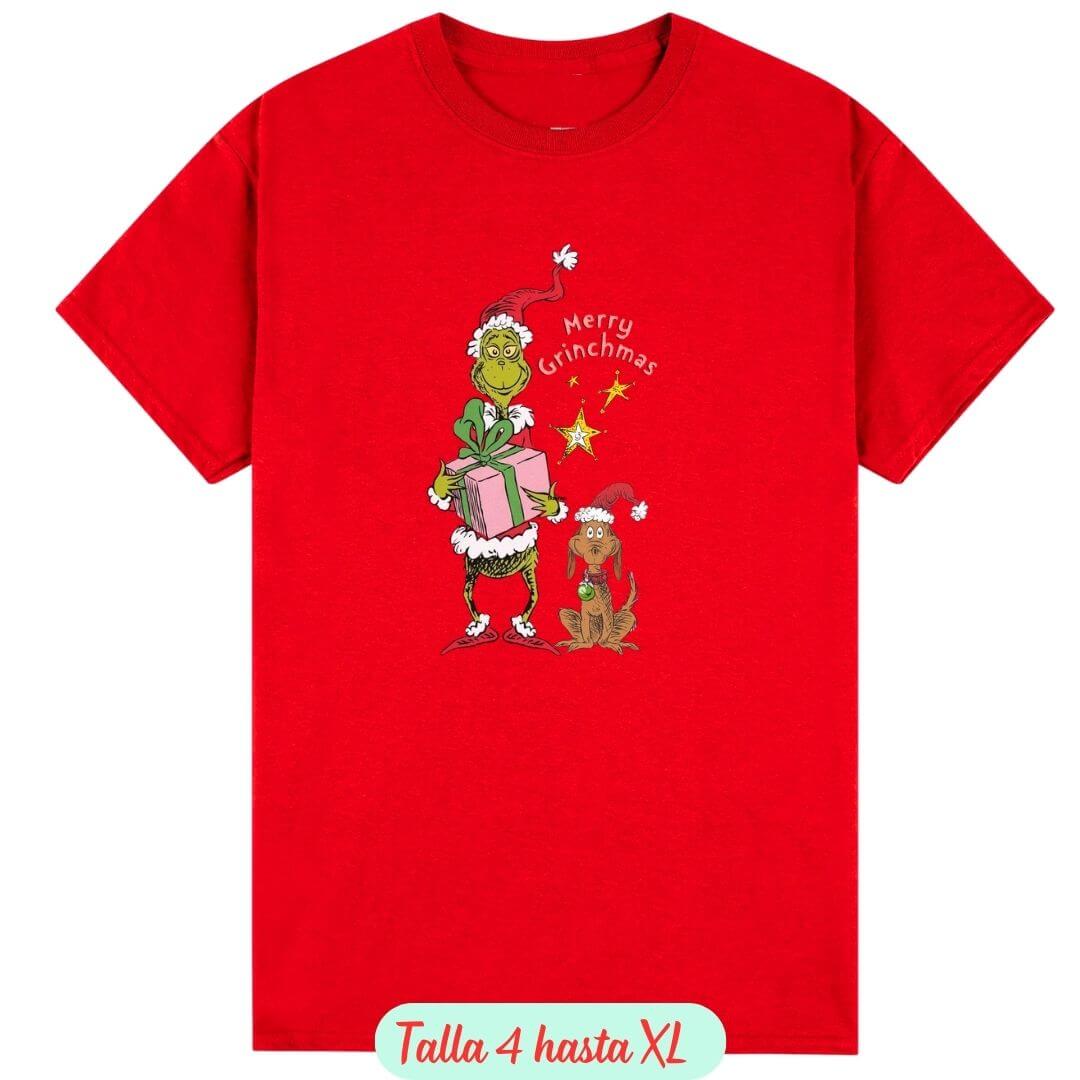 POLOS NAVIDAD ROJO EL GRINCH POLO NAVIDEÑO - TALLAS 4 HASTA XL - 2