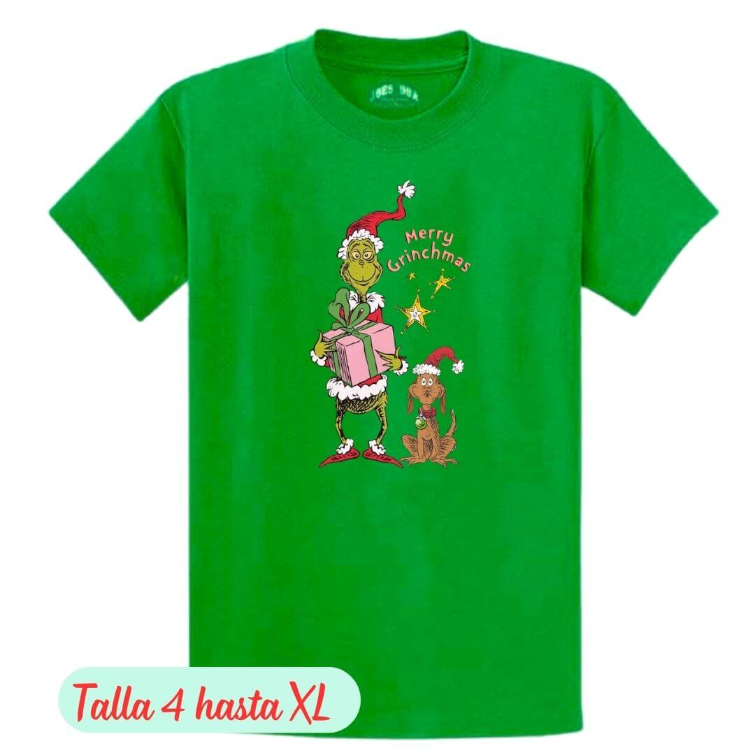 POLOS NAVIDAD VERDE EL GRINCH POLO NAVIDEÑO - TALLAS 4 HASTA XL - 2