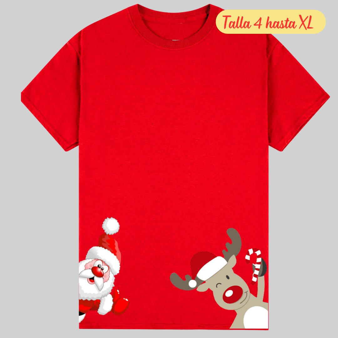 POLOS NAVIDAD PAPA NOEL  ROJO POLO NAVIDEÑO - TALLAS 4 HASTA XL - 2