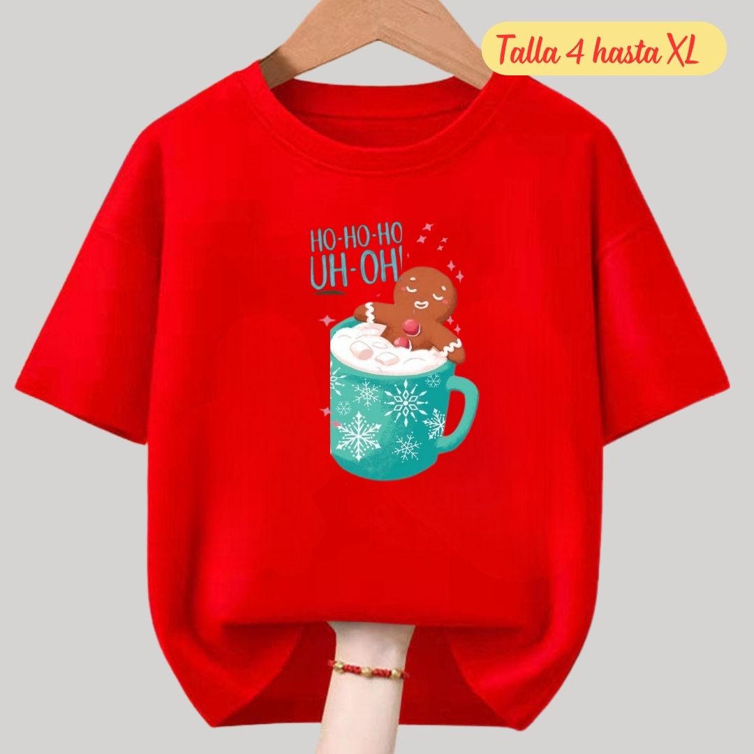 POLO DE NAVIDAD JENGIBRE ROJO POLO NAVIDEÑO - TALLAS 4 HASTA XL - 1