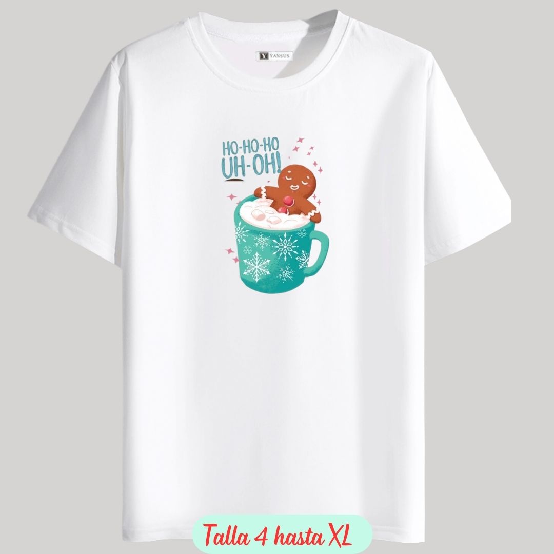 POLO DE NAVIDAD JENGIBRE BLANCO POLO NAVIDEÑO - TALLAS 4 HASTA XL - 2