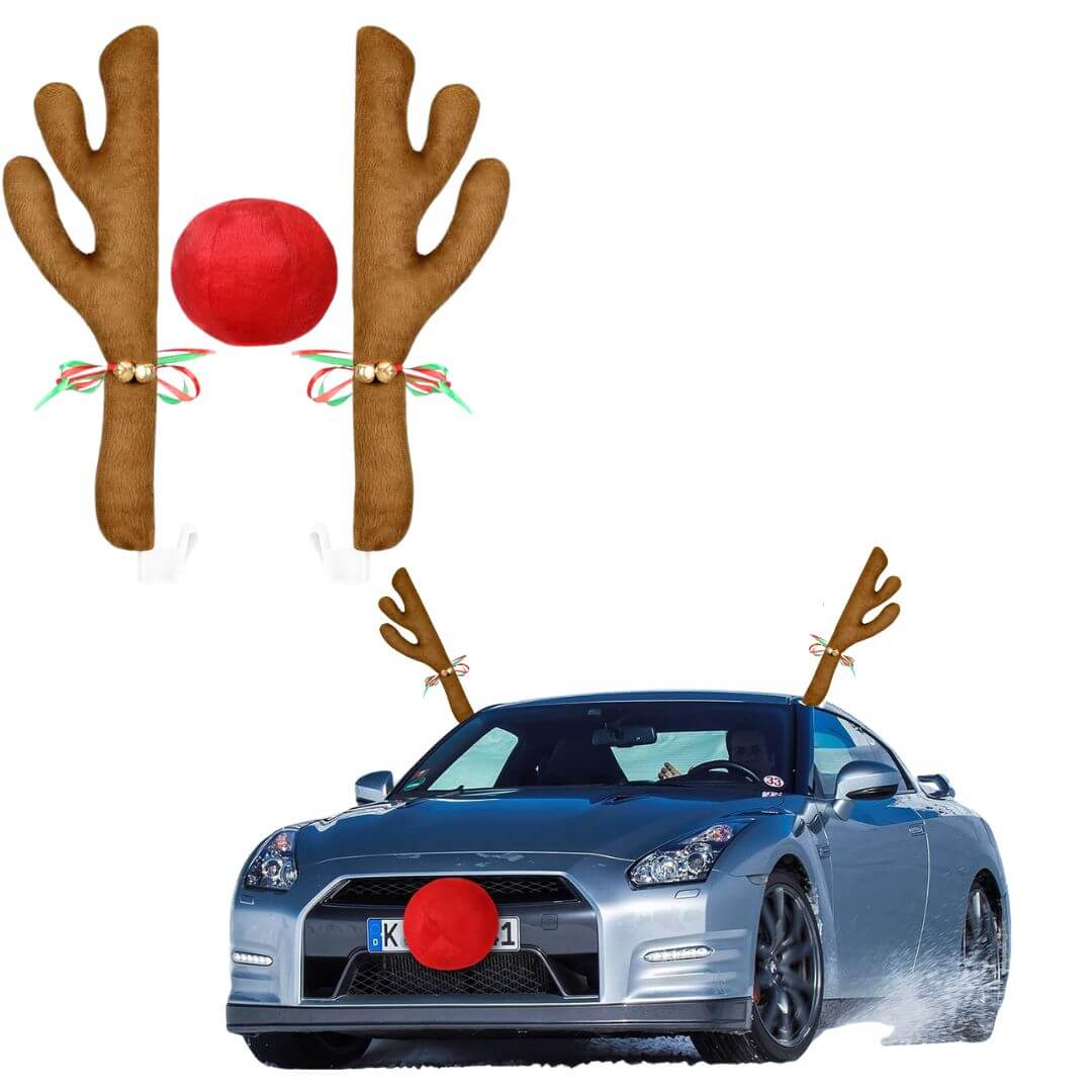 KIT RENO NAVIDAD PARA AUTOS Y CAMIONETAS ADORNO NAVIDAD CARROS - 1