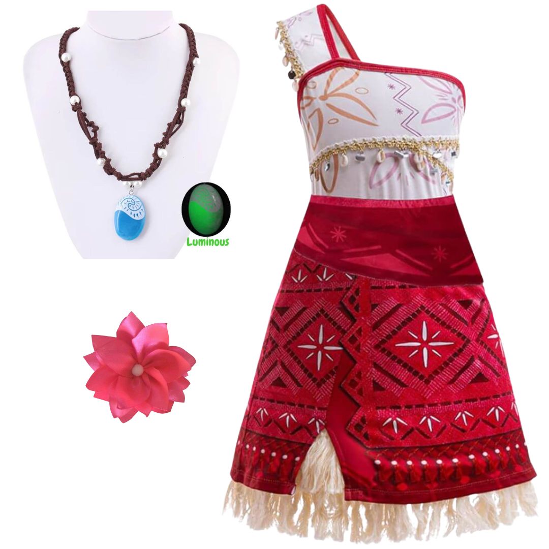 DISFRAZ ALGODÓN NIÑA ROJO MOANA 2 VESTIDO - 2