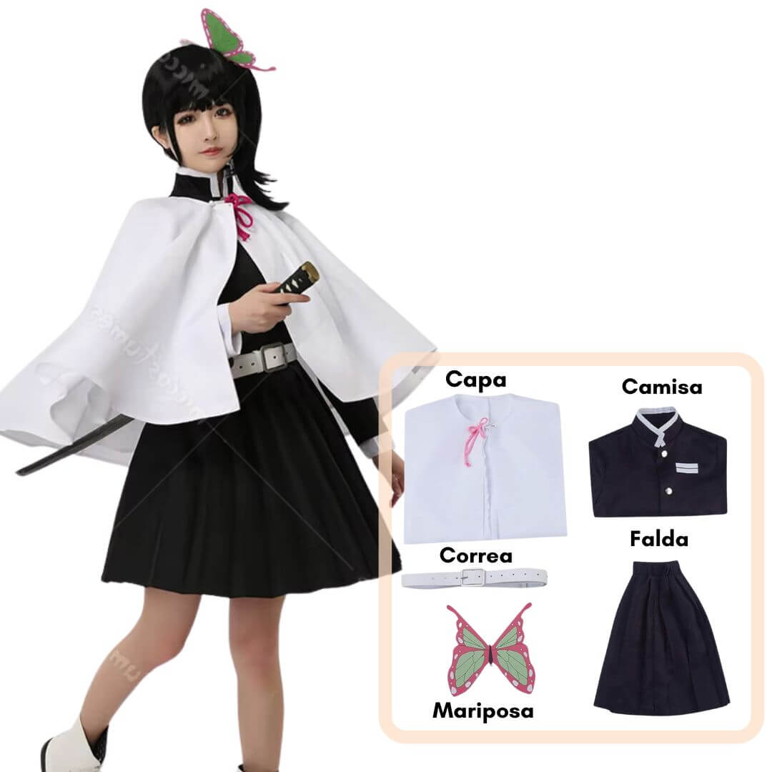 DISFRAZ ALGODÓN MUJER NEGRO DEMON SLAYER TRAJE TSUYURI KANAO DEMON SLATER - 1