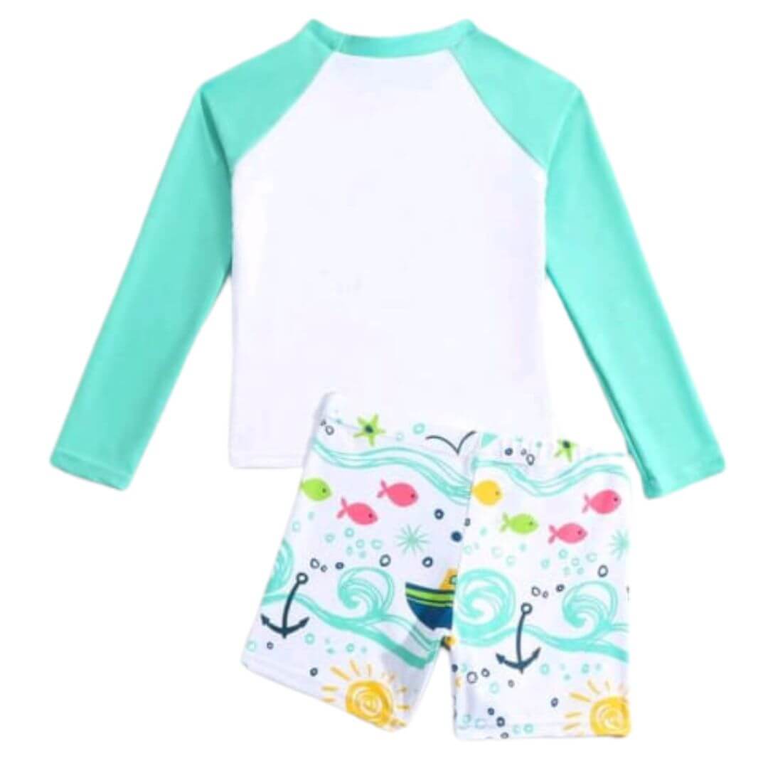 TRAJE BAÑO CORTO NIÑO NATACION UPF 50 ROPA BAÑO BALLENA - 2