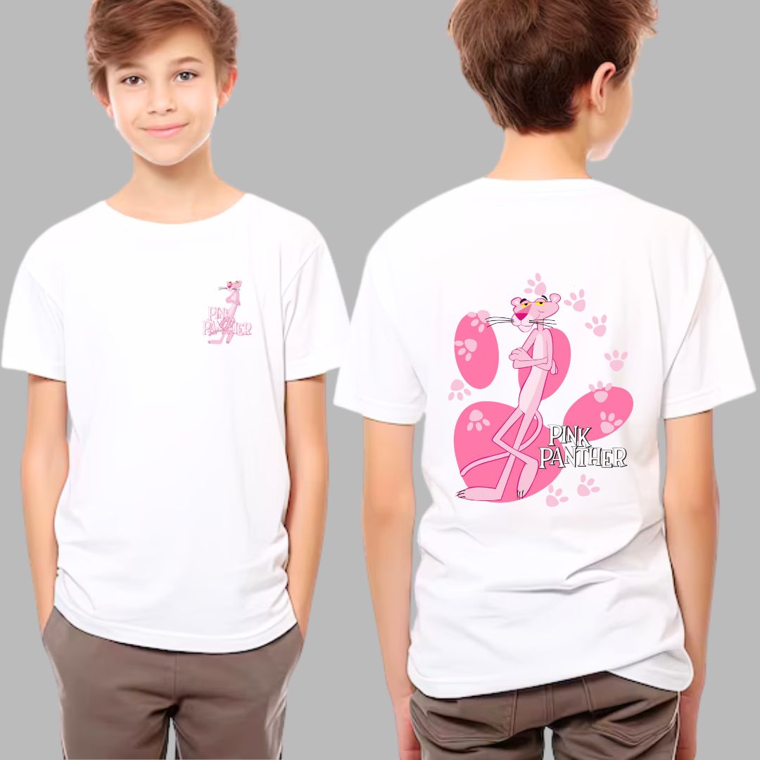 POLOS PANTERA ROSA ALGODON BLANCO PINK PANTHER PELUCHE - TALLA 4 HASTA XL - 2
