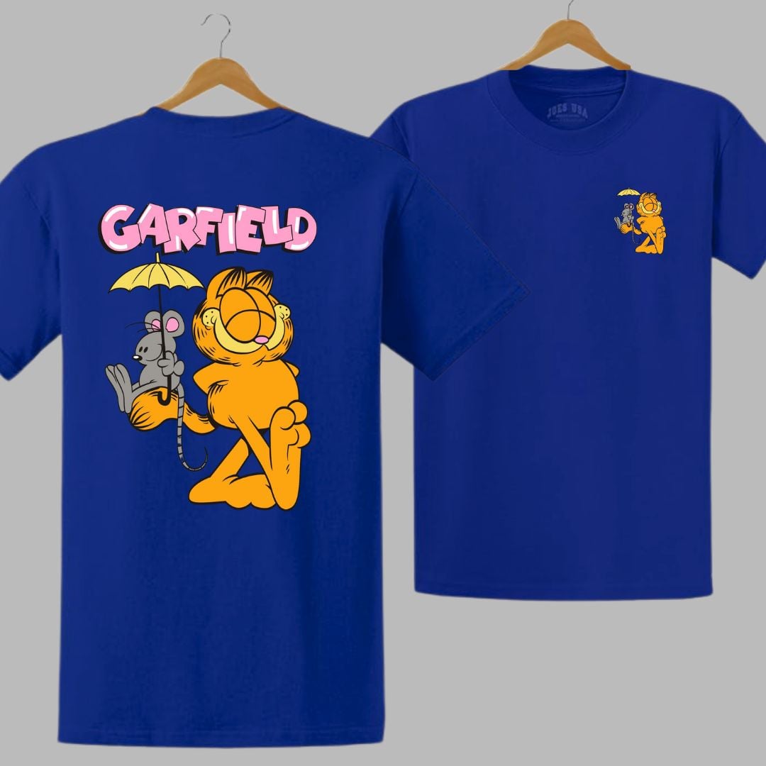 POLOS GARFIELD ALGODON AZUL PELUCHE - TALLA DESDE 4 HASTA XL - 1