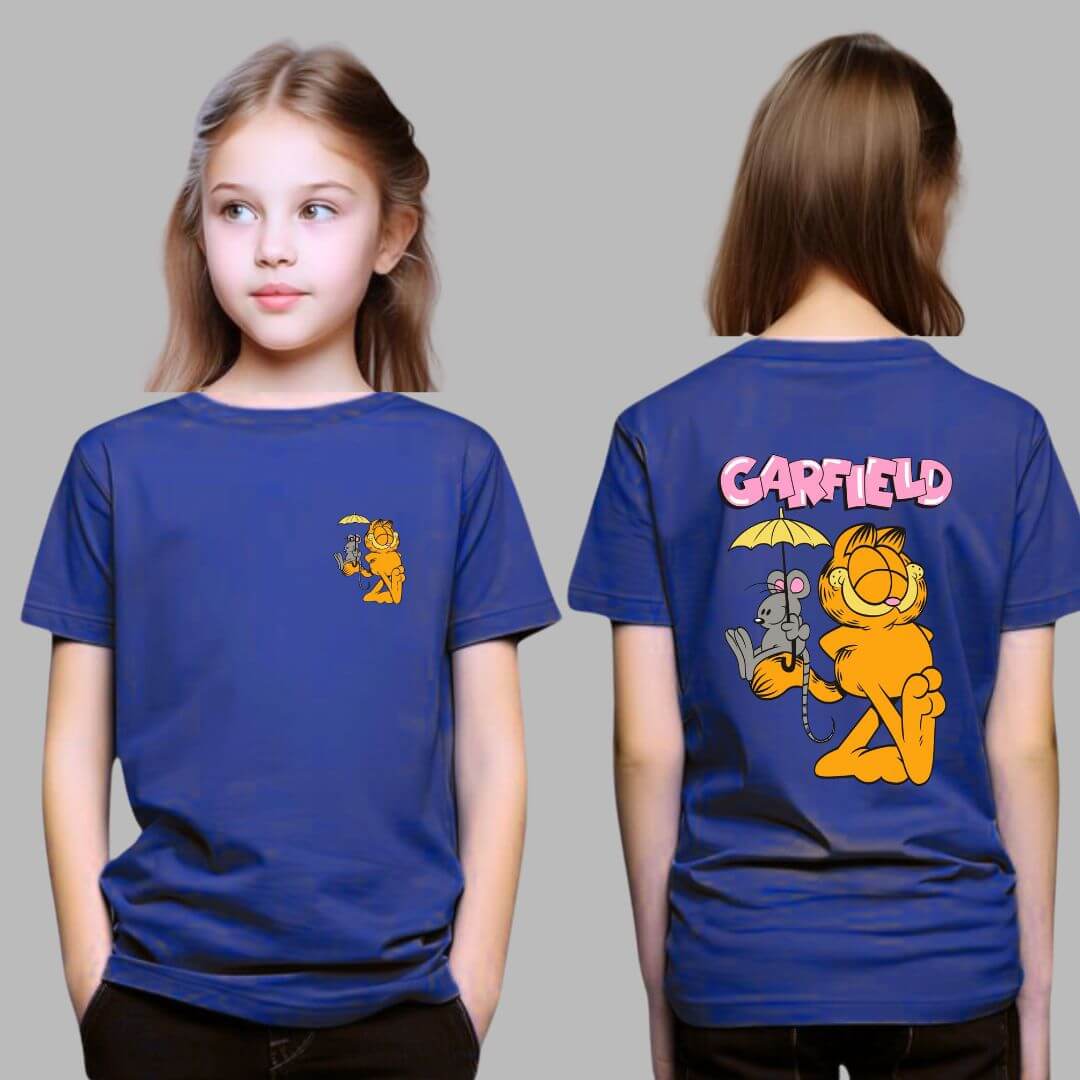 POLOS GARFIELD ALGODON AZUL PELUCHE - TALLA DESDE 4 HASTA XL - 2