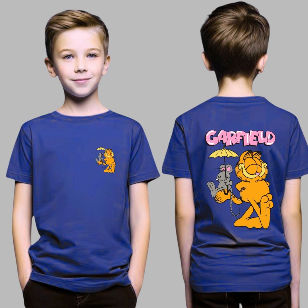 POLOS GARFIELD ALGODON AZUL PELUCHE - TALLA DESDE 4 HASTA XL - 3