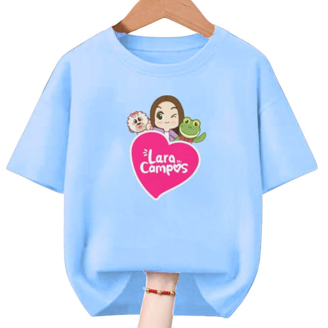 POLO ALGODÓN RANA LARA CAMPOS PELUCHE CELESTE - TALLA 4 HASTA XL - 1