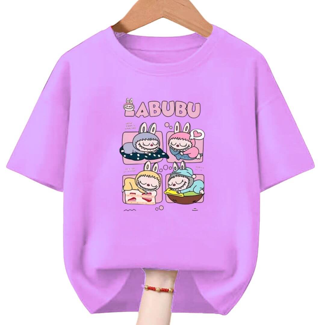 POLOS LABUBU ALGODON LILA DORMIDO PELUCHE - TALLA DESDE 4 HASTA XL - 1