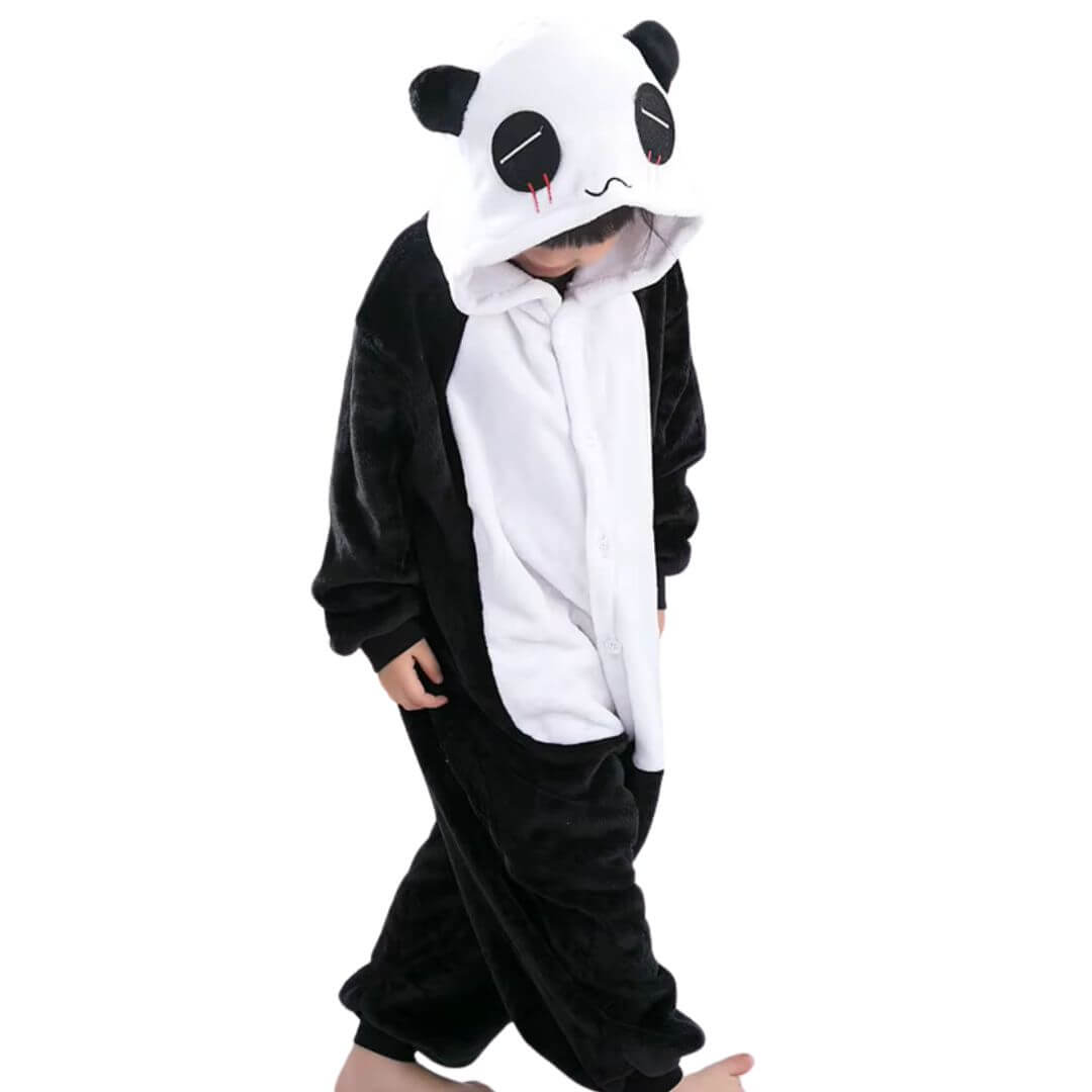 PIJAMA OSO PANDA NIÑOS DISFRAZ PELUCHE - TALLA 4 HASTA 14 - 1