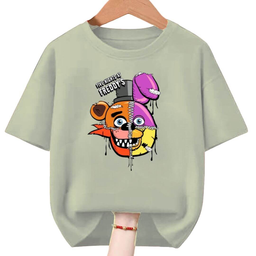 POLO GRIS FNAF FIVE NIGHTS AT FREDDYS PELUCHE - TALLAS 6 HASTA XL - 1