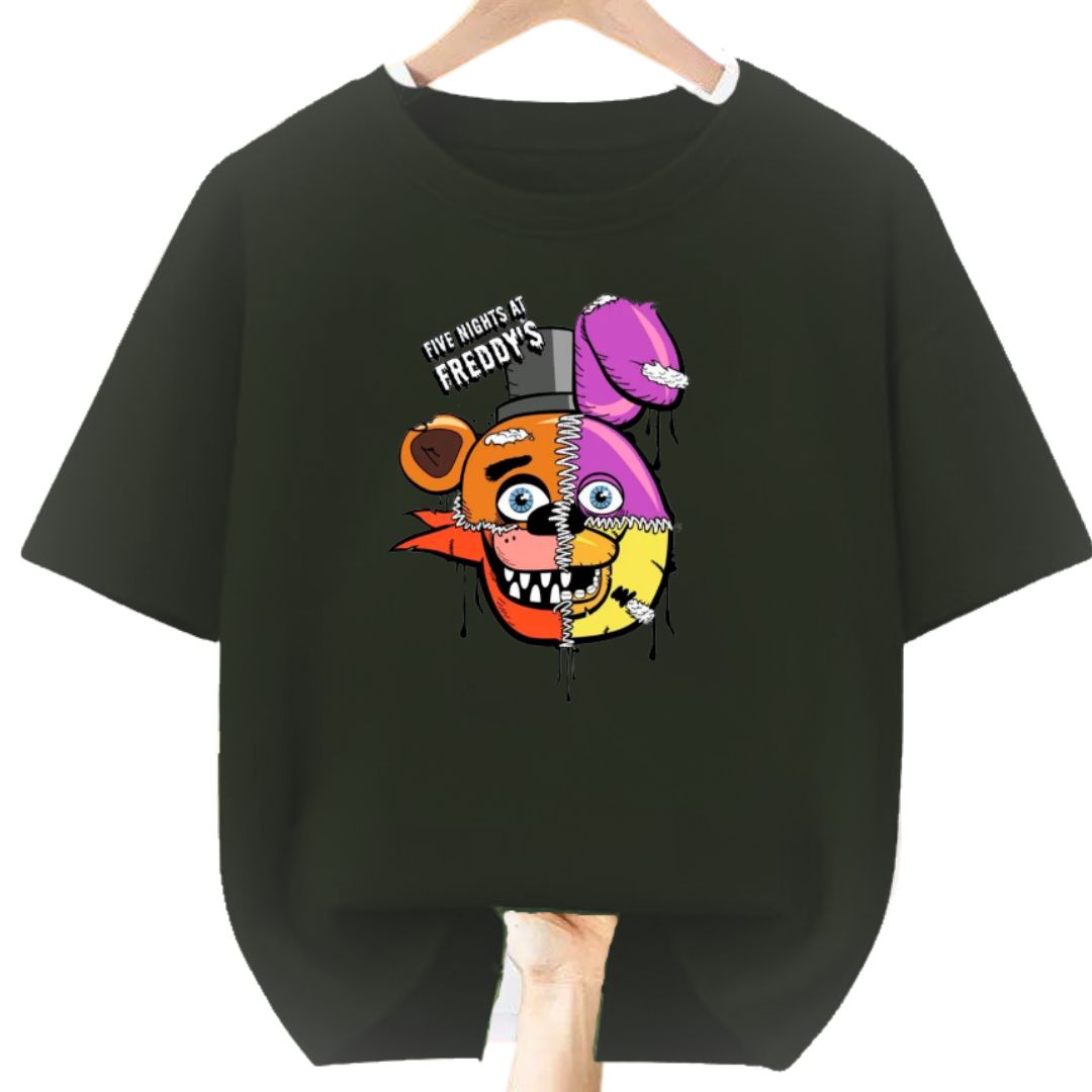 POLO NEGRO FNAF FIVE NIGHTS AT FREDDYS PELUCHE - TALLAS 6 HASTA XL - 1