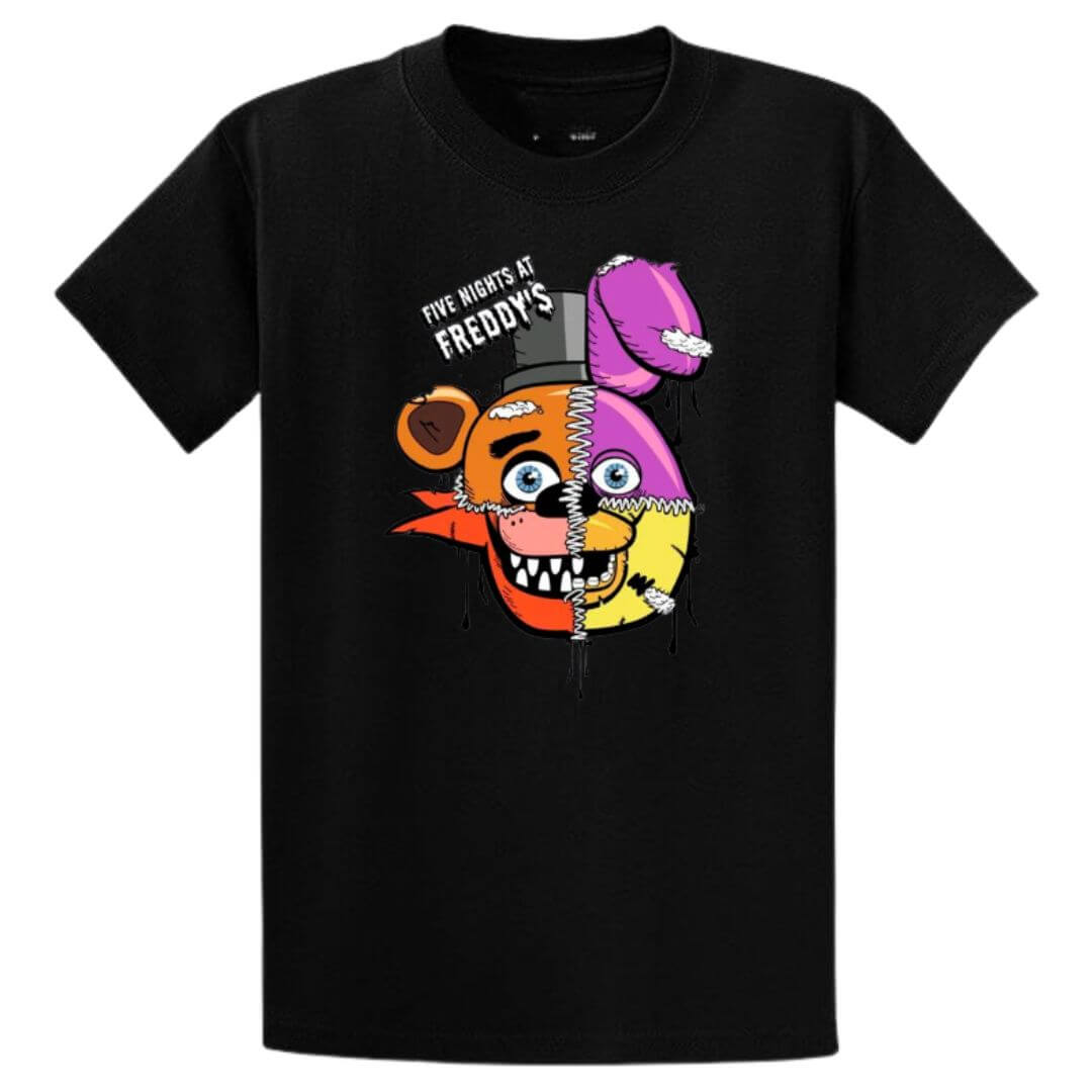 POLO NEGRO FNAF FIVE NIGHTS AT FREDDYS PELUCHE - TALLAS 6 HASTA XL - 2