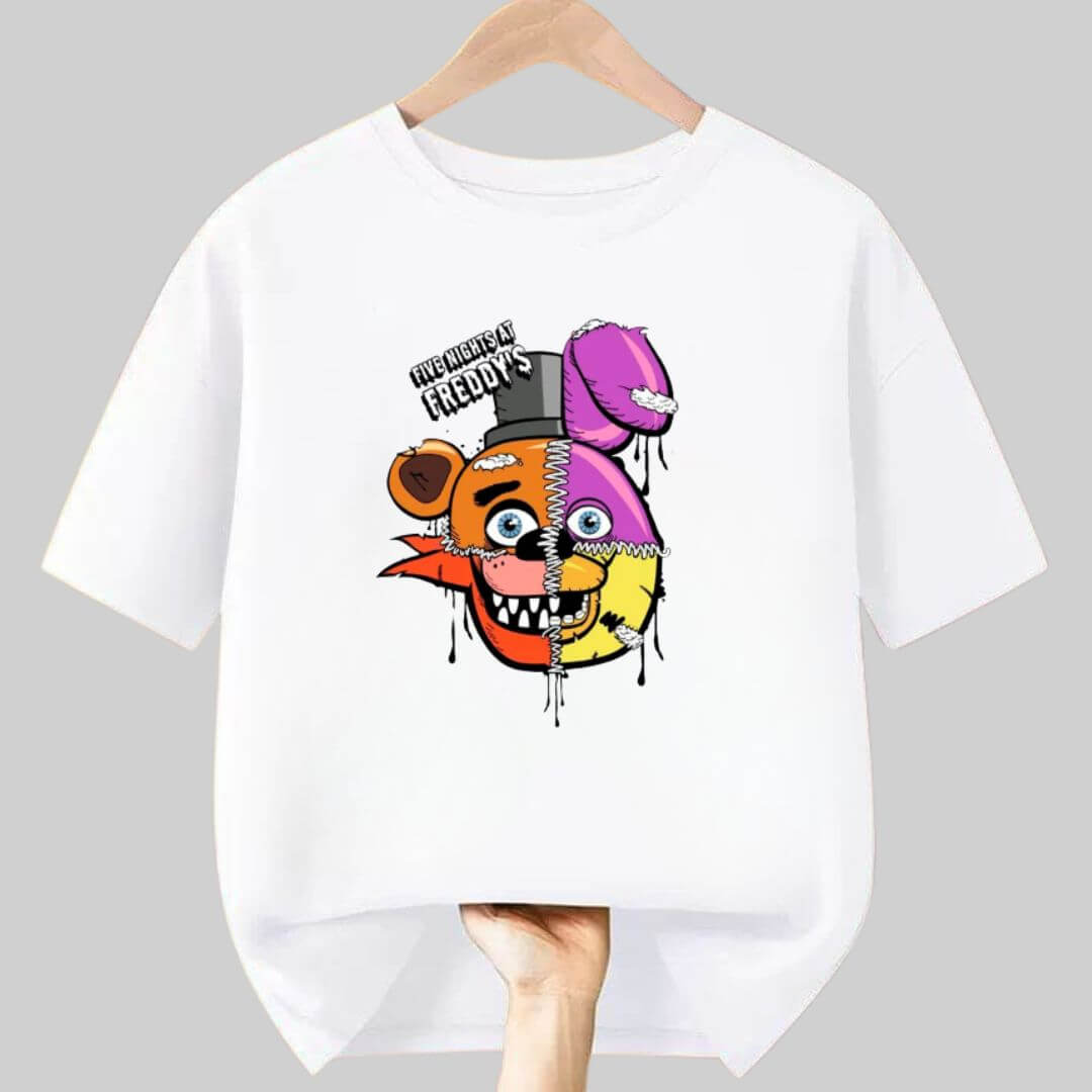 POLO CELESTE FNAF FIVE NIGHTS AT FREDDYS PELUCHE - TALLAS 6 HASTA XL - 1