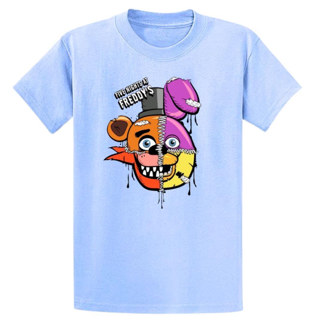 POLO CELESTE FNAF FIVE NIGHTS AT FREDDYS PELUCHE - TALLAS 6 HASTA XL - 2