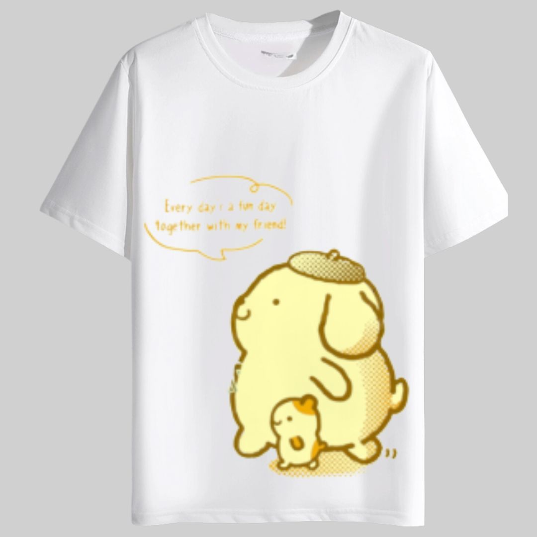 POLO POMPOMPURIN ALGODÓN BLANCO PELUCHE - TALLAS 6 HASTA XL - 2