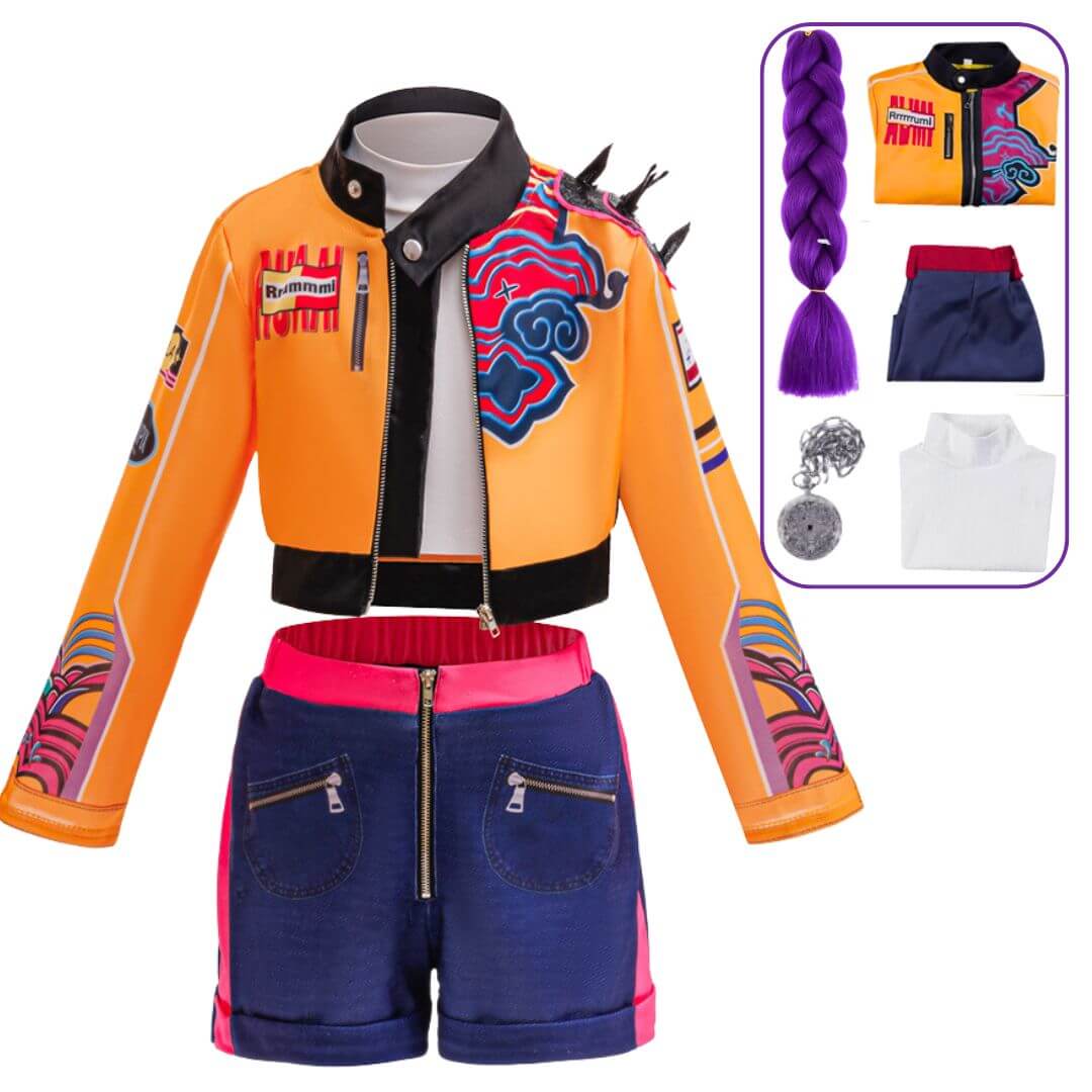 TRAJE RUMI GUERRERAS KPOP DEMON HUNTERS PELUCHE  - TALLA 4 HASTA 14 - 1