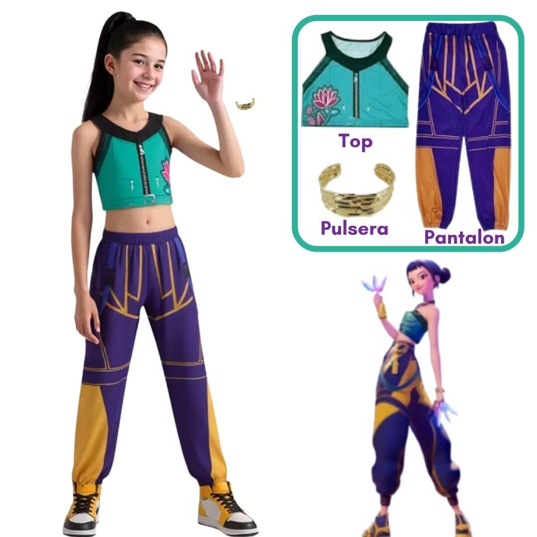 TRAJE ZOEY GUERRERAS KPOP DEMON HUNTERS PELUCHE  - TALLA 4 HASTA 14 - 1