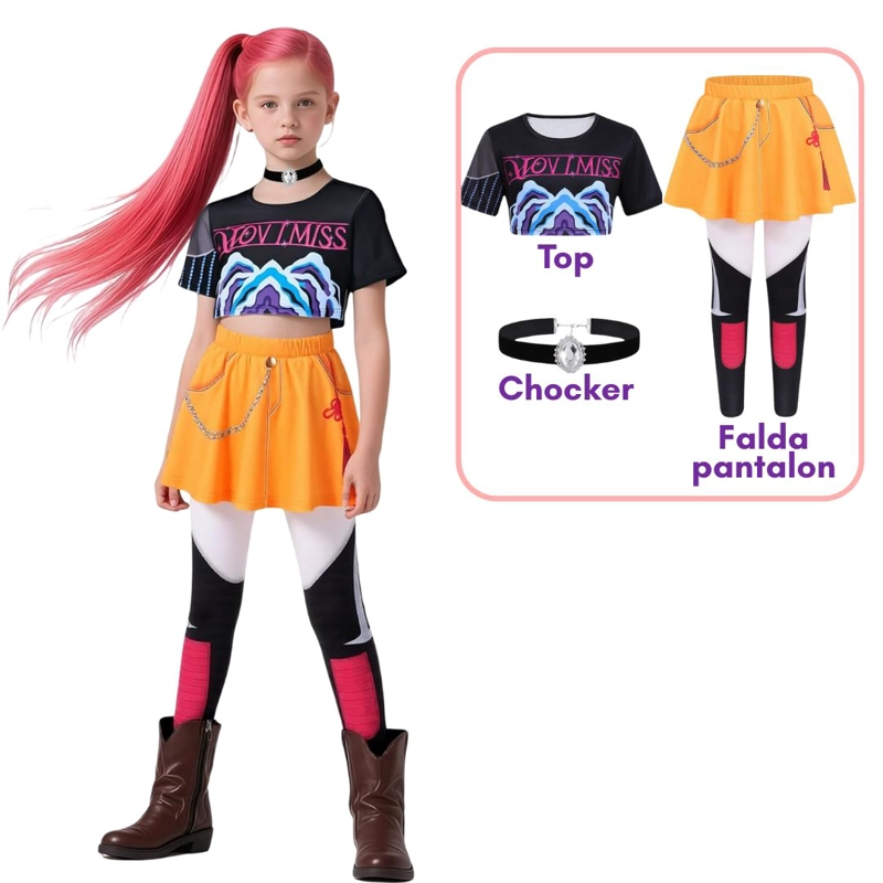 TRAJE MIRA KPOP DEMON HUNTERS PELUCHE IMPORTADO - TALLA 6 HASTA 14 - 1