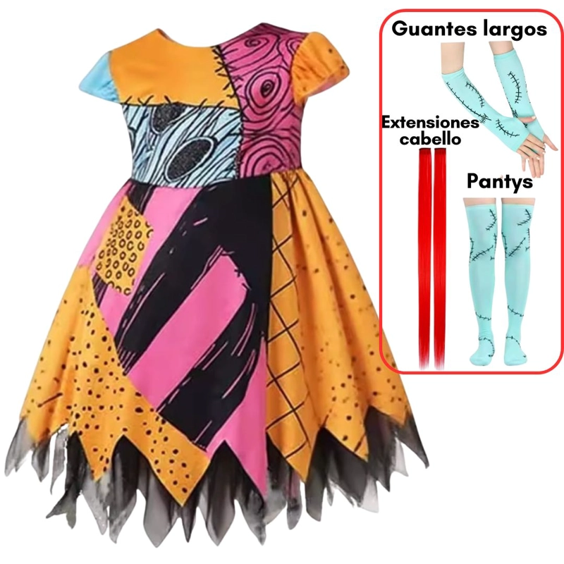 DISFRAZ SALLY JACK SKELETON VESTIDO  PELUCHE IMPORTADO - TALLA 6 HASTA 14 - 2