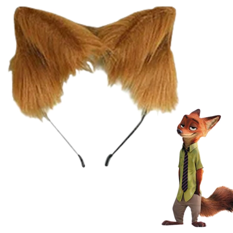 OREJAS PELUCHE ZORRO NICK WILDE ZOOTOPIA DISFRAZ -  NIÑOS Y ADULTOS - 1