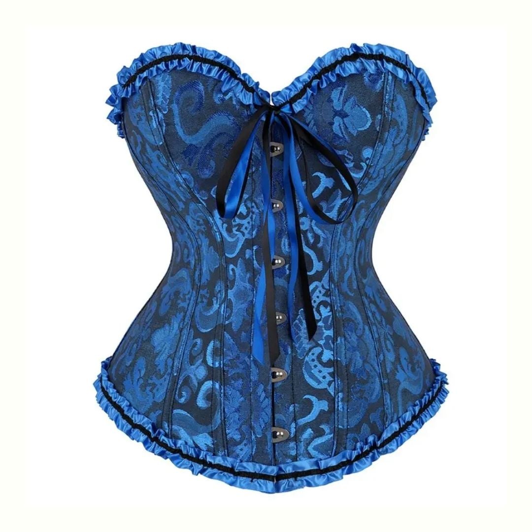 CORSET VICTORIANO ENCAJE PRINCESS AZUL - 1
