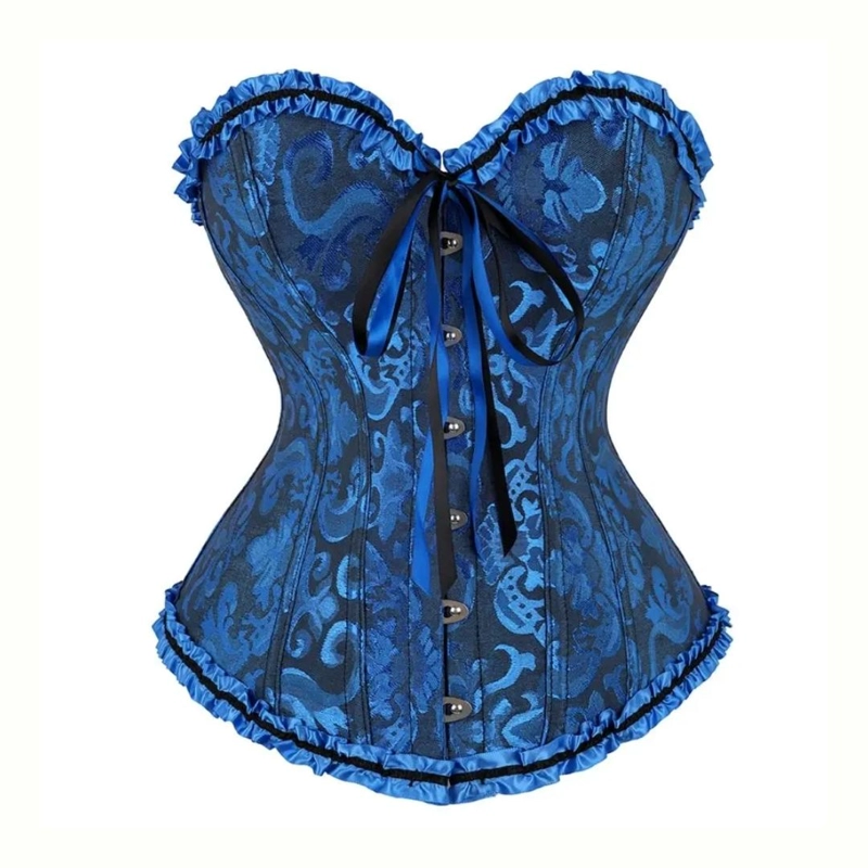 CORSET ENCAJE PRINCESS AZUL CORSET VICTORIANO - 1