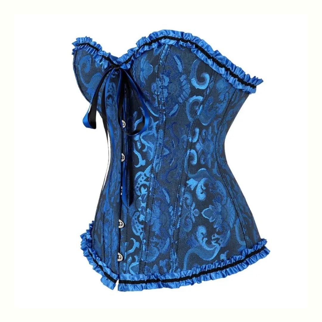 CORSET VICTORIANO ENCAJE PRINCESS AZUL - 2