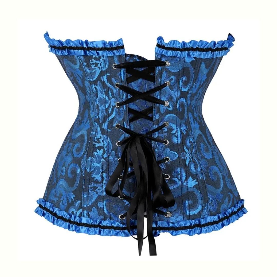 CORSET VICTORIANO ENCAJE PRINCESS AZUL - 3
