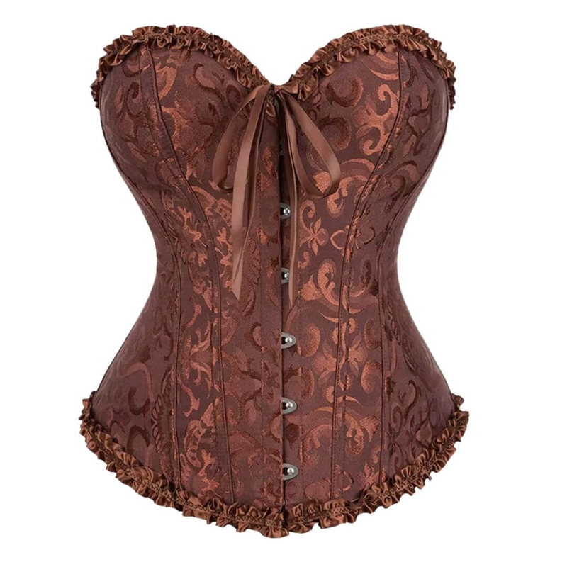 CORSET ENCAJE PRINCESS MARRON CORSET VICTORIANO - 1