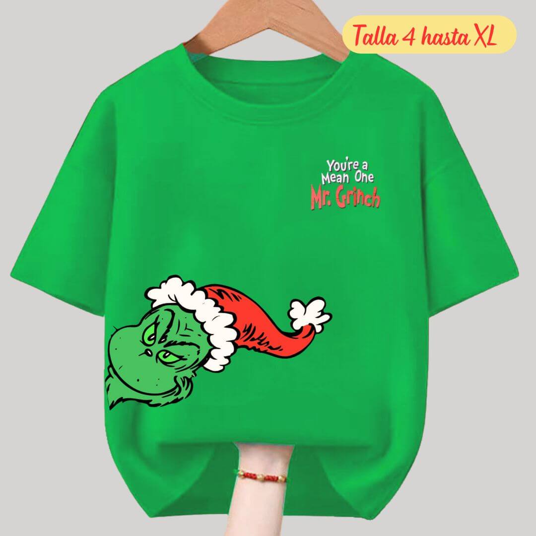 POLOS NAVIDAD EL GRINCH NAVIDEÑO - TALLAS 4 HASTA XL - 1