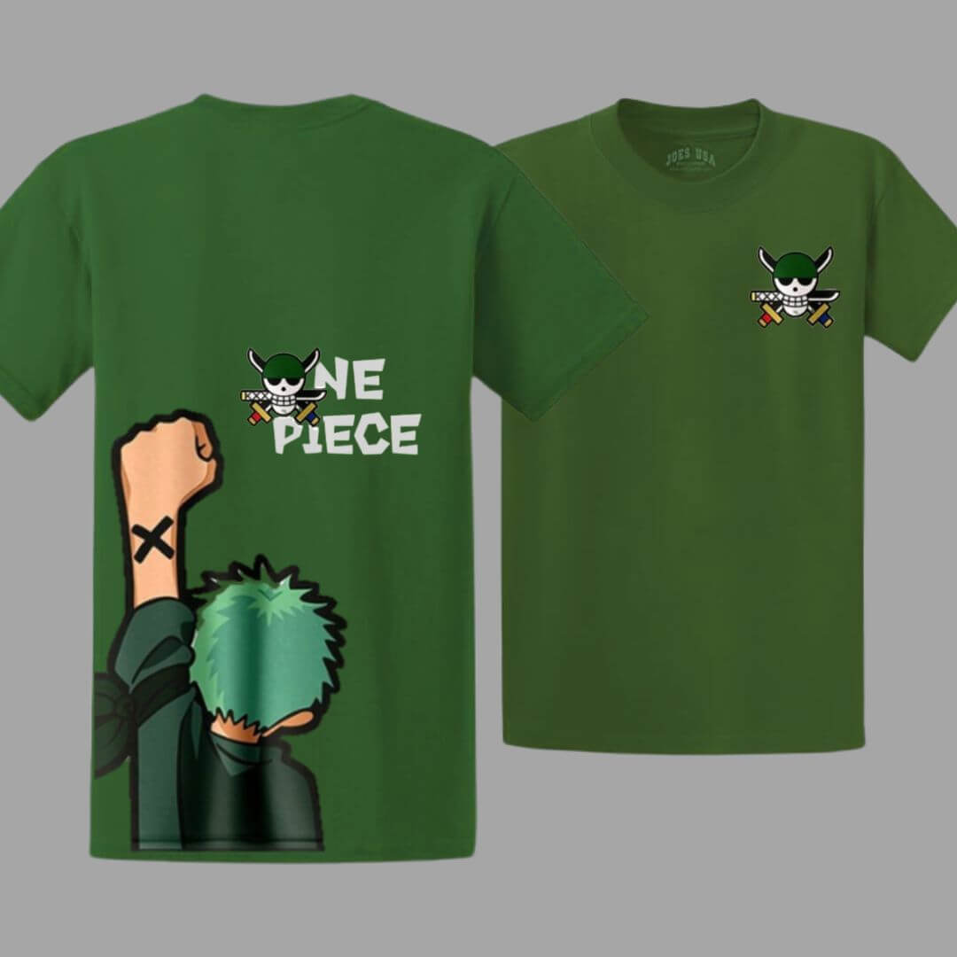 POLO ALGODON ZORO ONE PIECE VERDE PELUCHE LUFFY - TALLAS 6 A XL - 1