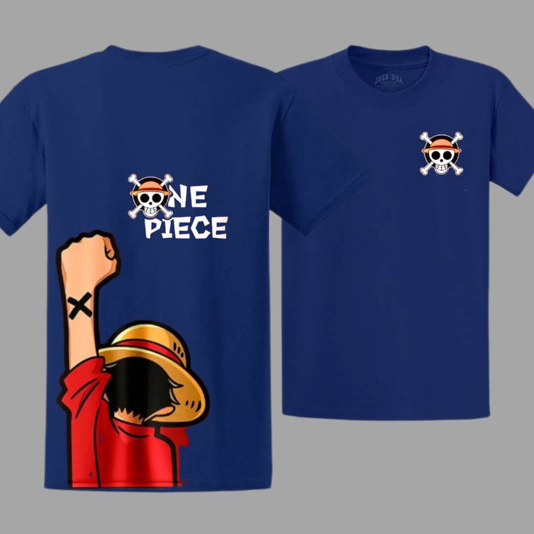 POLO ALGODON LUFFY ONE PIECE AZUL PELUCHE - TALLAS 6 A XL - 1