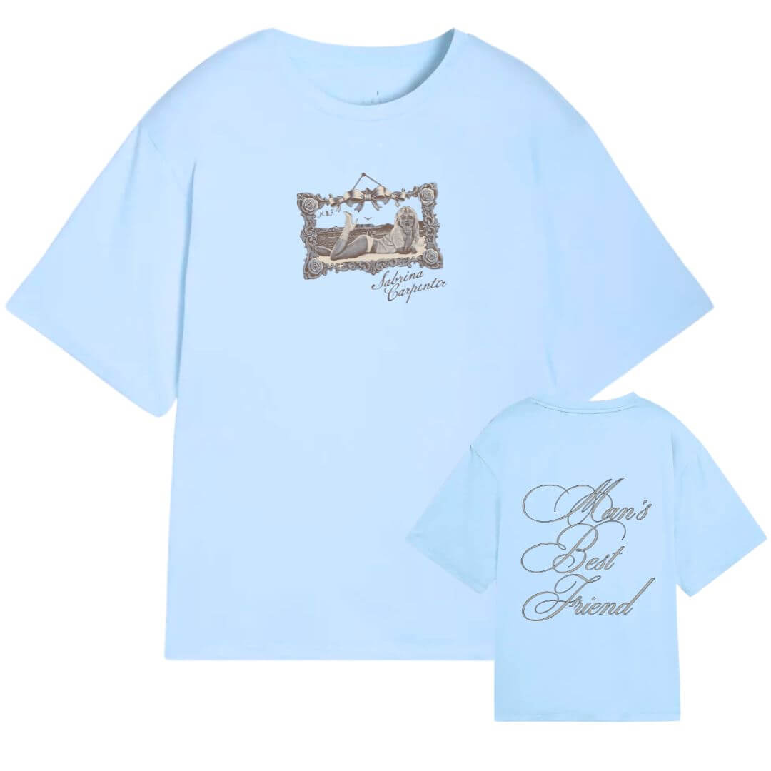 POLOS SABRINA CARPENTER OVERSIZE CELESTE  - TALLAS 16 AL XL - 1