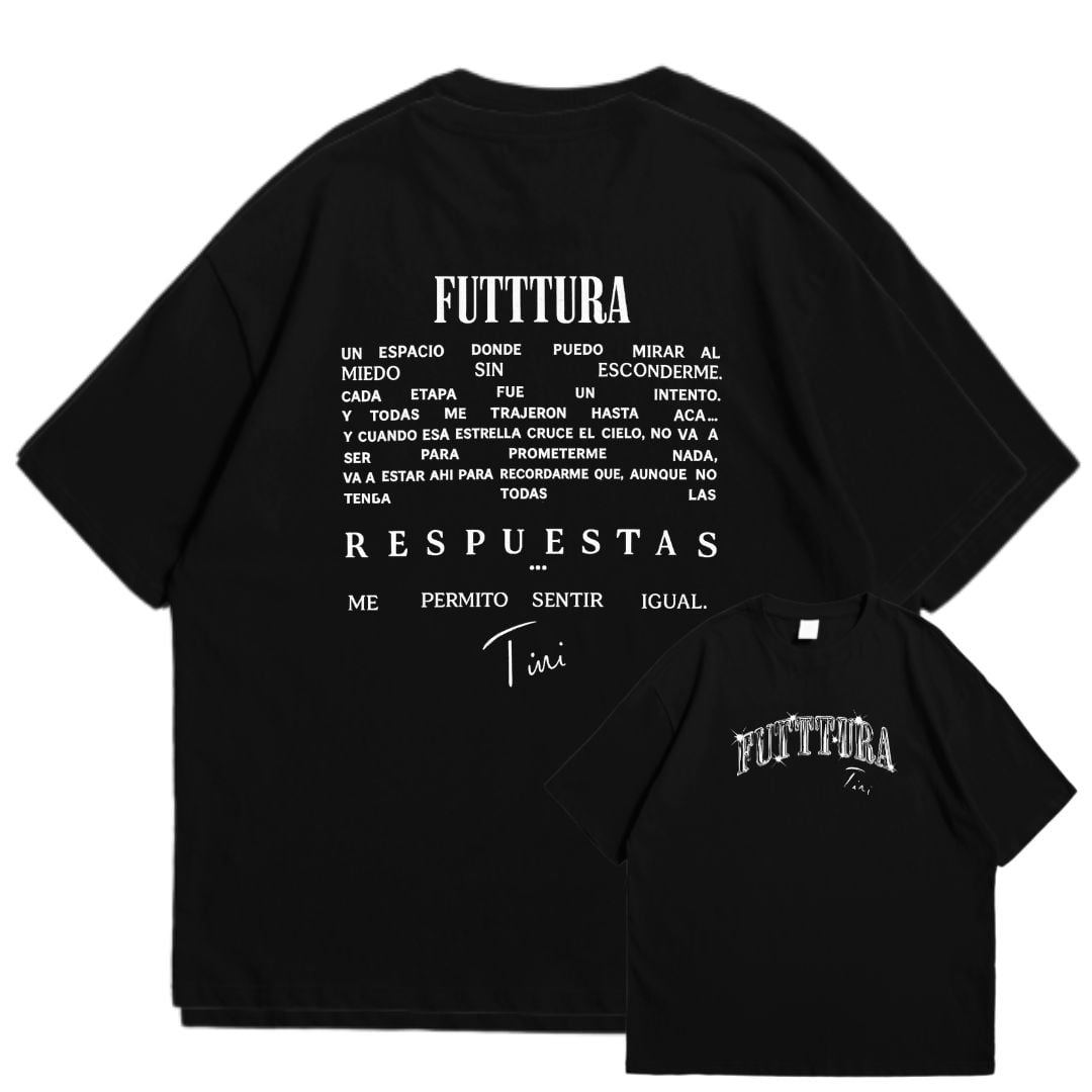POLOS TINI FUTTURA OVERSIZE ALGODÓN NEGRO - TALLAS 16 AL XL - 1
