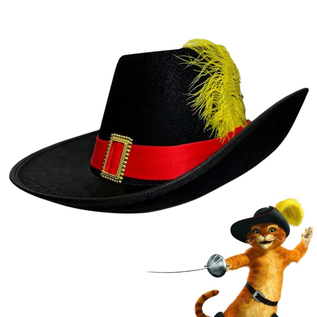 SOMBRERO GATO CON BOTAS SHREK DISFRAZ  - NIÑOS Y ADULTOS - 1