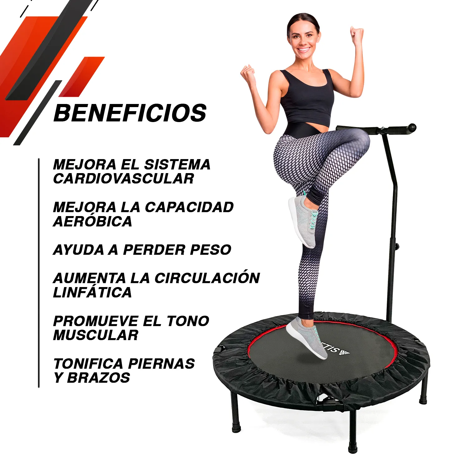 TRAMPOLÍN ATLETIS 1598550 1.02M CON BARRA PRO FITNESS - 2