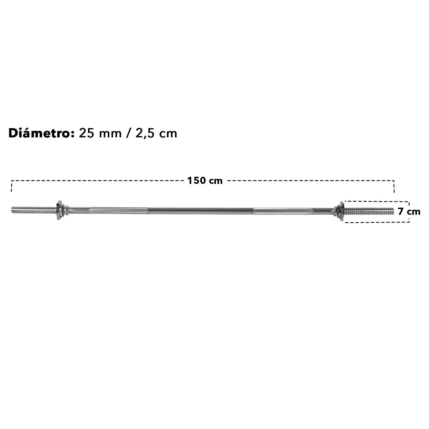 BARRA RECTA REGULAR ATLETIS 1,5 MTS - 5