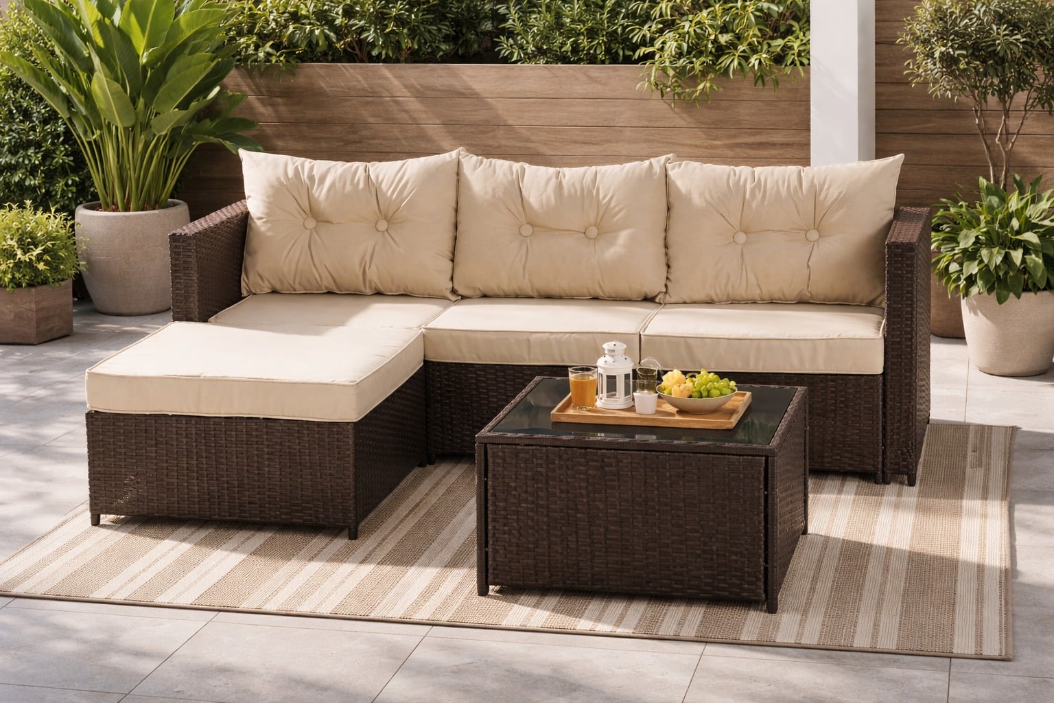 SECCIONAL INTERCAMBIABLE 3 CUERPOS TERRAZA SOFA + MESA CAFÉ - 7