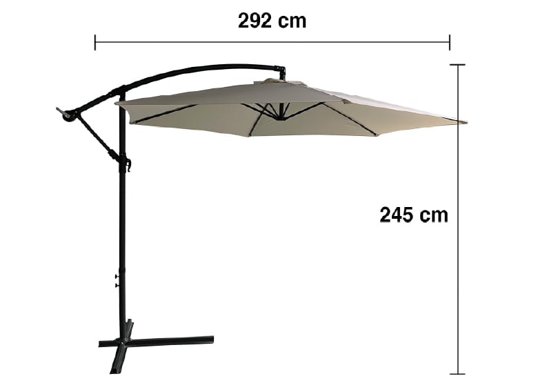SOMBRILLA LATERAL DIÁMETRO 3 METROS BEIGE - 3