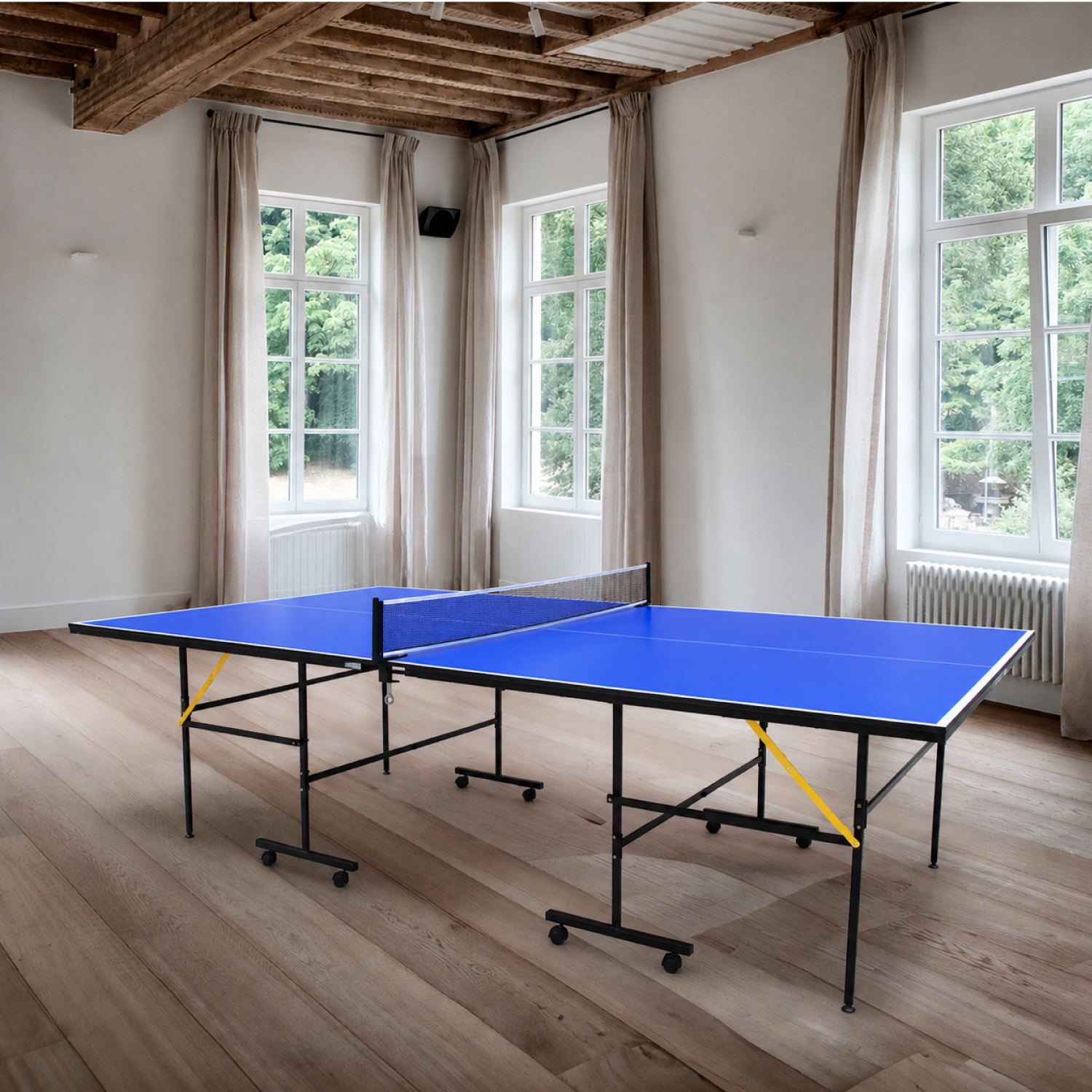 Mesa de Ping Pong Plegable Avanzada Azul - 7