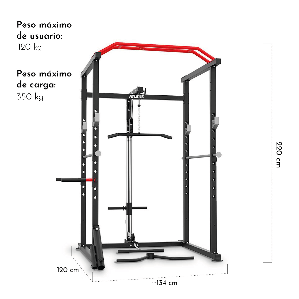 HOME GYM JAULA POWER RACK ATLETIS FORCE LINE 300 - 7
