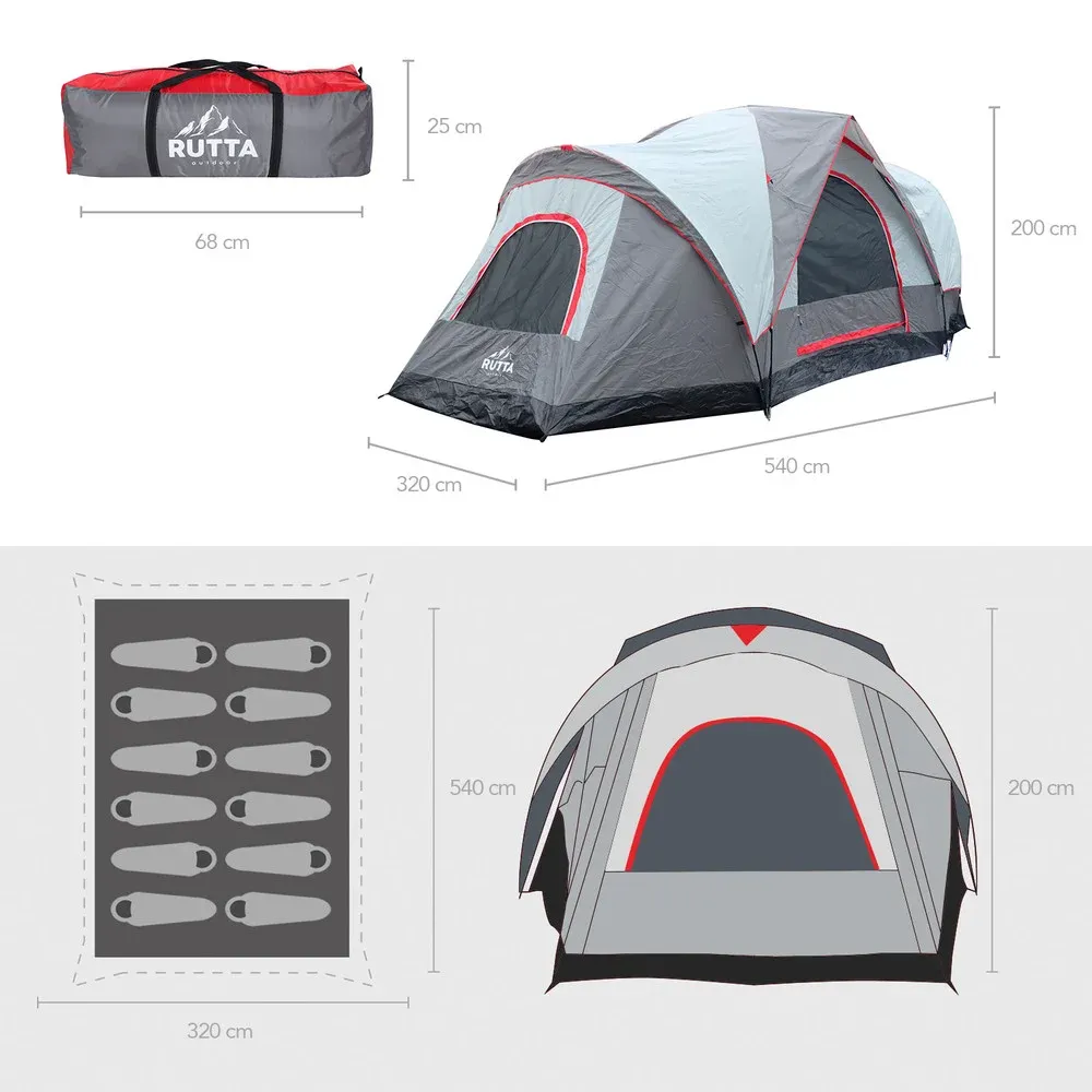 CARPA 12 PERSONAS CAMPING OUTDOOR GRIS - 5
