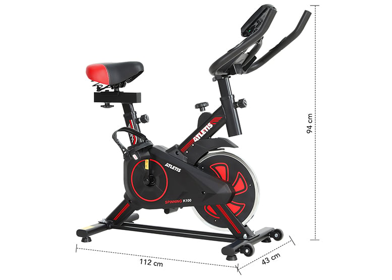 BICICLETA SPINNING K100 ROJO - 4