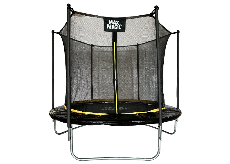 CAMA ELÁSTICA MAX MAGIC 244CM NEGRA CON RED DE SEGURIDAD - 1